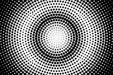 Grunge halftone black and white texture featuring circular dot patterns, ideal for creating abstract designs and artistic backgrounds in scalable vector format. Perfect for unique visuals.