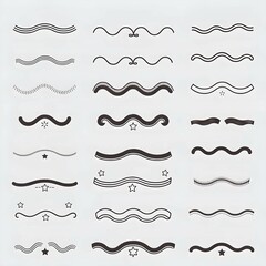 set of underlines lettering different lines with various styles and high thicknesses.