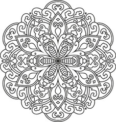 Outline Mandala Patterns for Adult coloring book or coloring pages Stress Relief Coloring Page