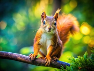 Miniature squirrels captured in charming tilt-shift photography.