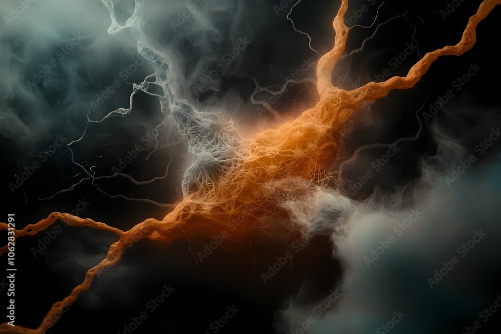Poster mesmerizing microscopic molecular topology with swirling quantum fractal patterns in experimental di