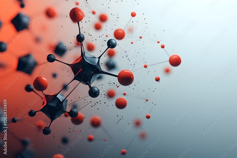 Poster mesmerizing molecular formation captivating abstract digital artwork with intricate geometric lumine