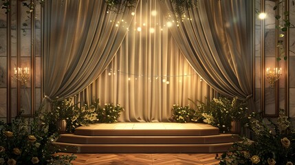 Obraz premium Elegant awards ceremony backdrop with a touch of glamour and sophistication