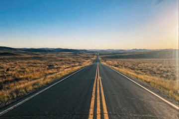sunset on the highway