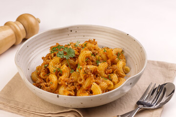 American Goulash or Slumgullion is an American Comfort Dish, Made From Elbow Pasta, Beef and Tomatoes. 