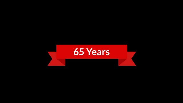 65 Years Red Ribbon Animation