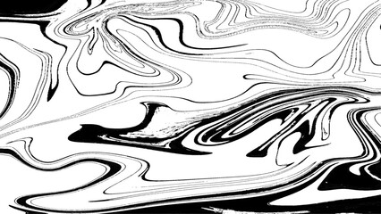 Beautiful abstract wallpaper. Marble texture. Unusual art technique. Black background, white waves. Creative artwork.