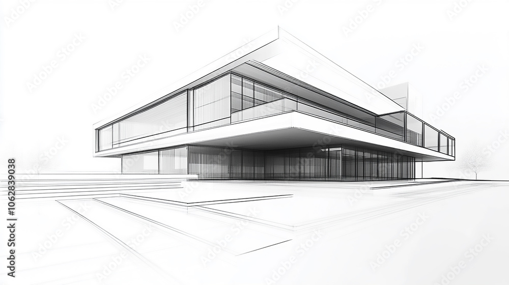 Poster draw sketch architecture an architectural drawing of a city building interior with tables and chairs