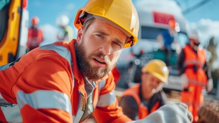 Emergency Response Team Treating Injured Worker