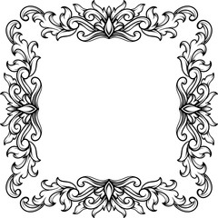vintage elegant frame with a floral ornament engraving retro flower pattern antique style swirl decorative design element black and white filigree vector wedding invitation greeting card