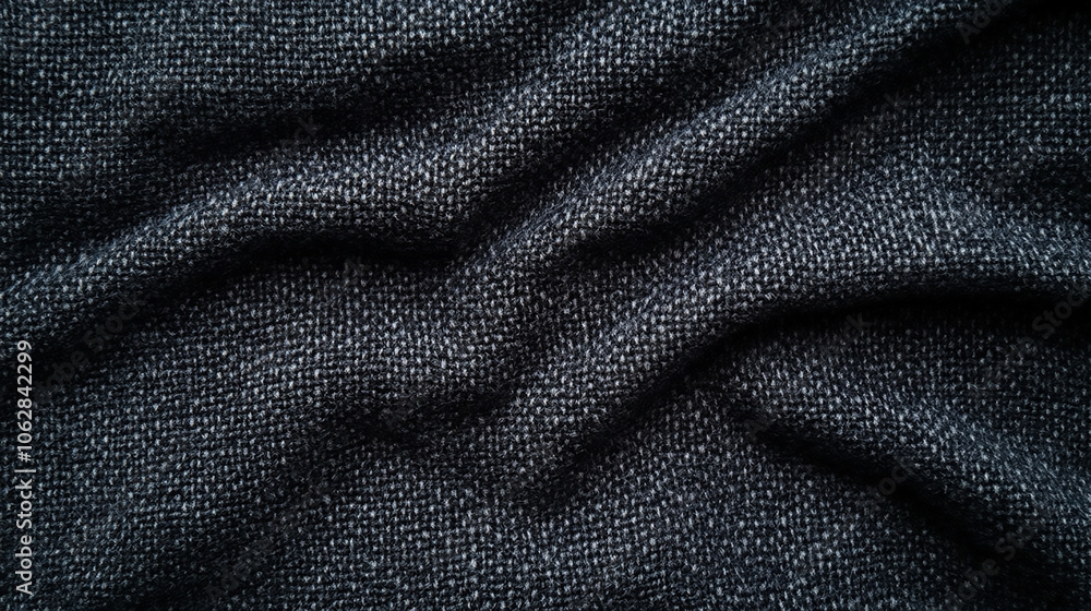Poster black cotton wool fabric texture soft wool fabric texture in charcoal grey with gentle curves and co
