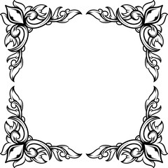 vintage elegant frame with a floral ornament engraving retro flower pattern antique style swirl decorative design element black and white filigree vector wedding invitation greeting card