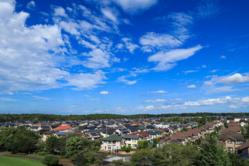 【千葉県印西市】青空が広がる住宅街の風景