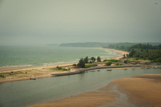 Redi Fort in Goa, India. Beautiful beach near the Indian ocean