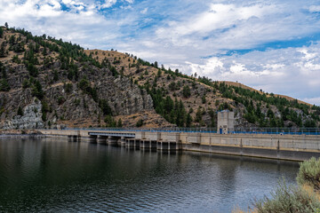 The Canyon Ferry Dam on the Missouri River near Helena, Montana, USA