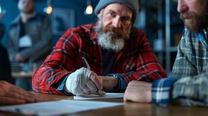 Worker Signing Documents for Compensation After Work