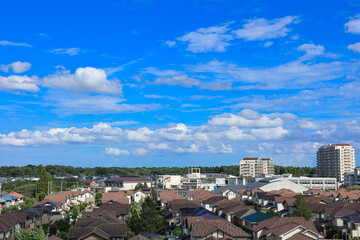 【千葉県印西市】青空が広がる住宅街の風景