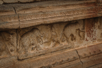Virupaksha Temple in Hampi, India. Part of the Group of Monuments at Hampi, designated as a UNESCO World Heritage Site