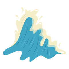 Illustration of Summer Ocean Waves. Vector Graphic in Abstract Design.