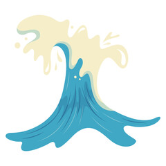 Illustration of Summer Ocean Waves. Vector Graphic in Abstract Design.