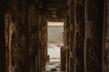Virupaksha Temple in Hampi, India. Part of the Group of Monuments at Hampi, designated as a UNESCO World Heritage Site