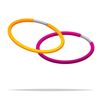 yellow and pink hula hoops overlapping clip art preview