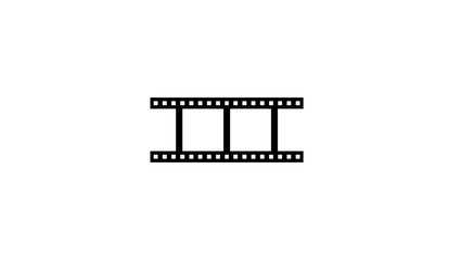 film strip emblem, black isolated silhouettes