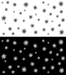 Frosty snow particle background for christhmas(x'mas) and winter graphic projects.black and white luma mat.easy to change colors.2 in one landscape image.