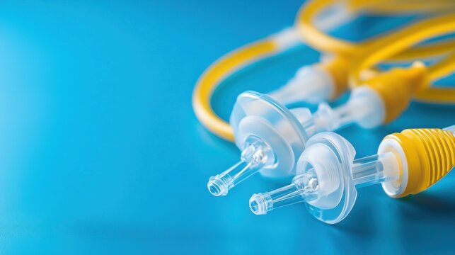 Examine the closeup of oxygen tubing on high-flow nasal cannula