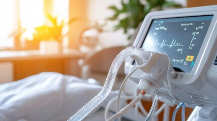 Close-up examination of bipap machine interface in use insights into patient care and respiratory support