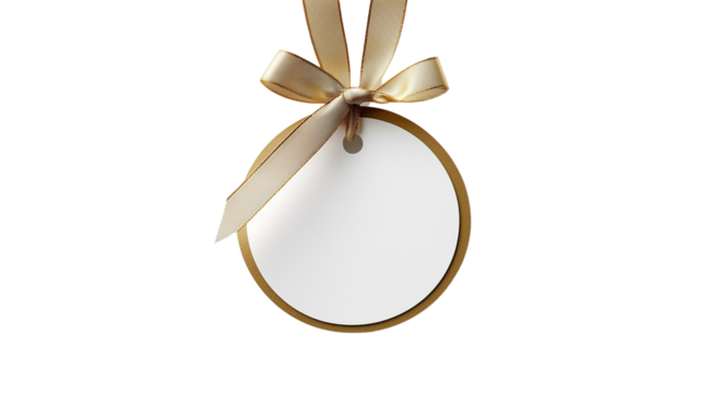 White round gift tag, created with Generative AI technology, PNG