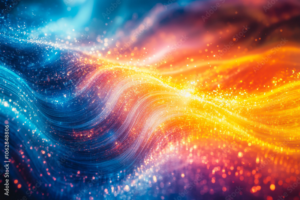 Poster a vibrant overhead display showcasing colorful artistic patterns. this mesmerizing abstract design f
