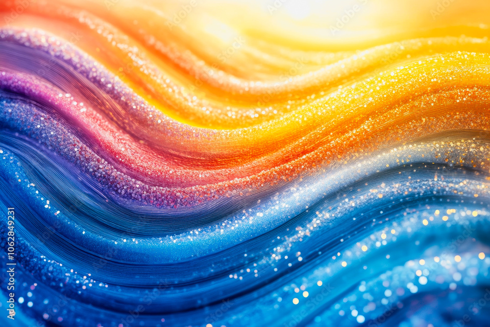 Poster a vibrant abstract design featuring colorful waves with sparkling highlights. perfect for background
