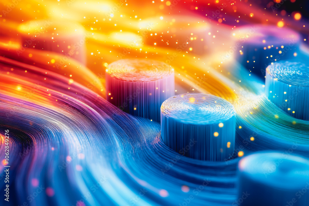 Poster explore a vibrant and artistic overhead display showcasing colorful swirling patterns and textures t