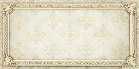 Ornate Decorative Frame with Classic Damask Pattern Background