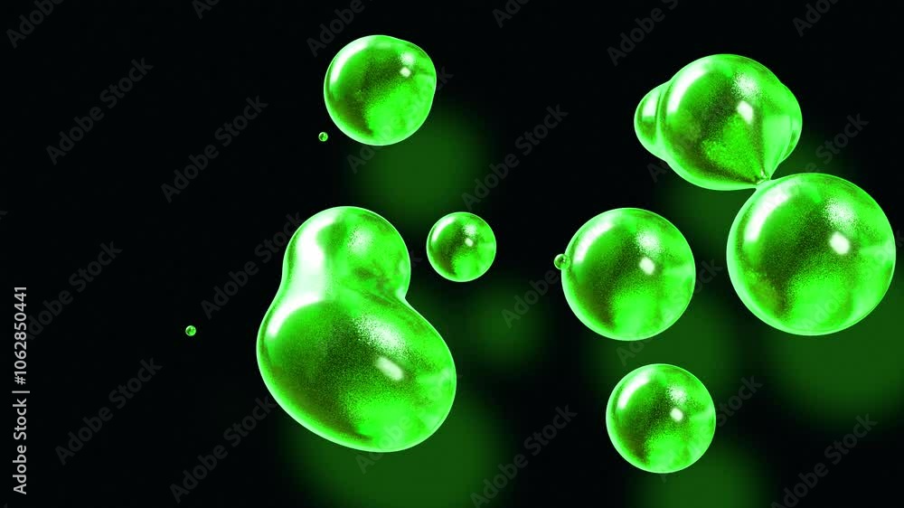 Aufkleber hypnotic metaball morph: watch as glowing orbs gracefully morph and evolve in this calming and mesme