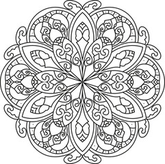 Outline Mandala Patterns for Adult coloring book or coloring pages Stress Relief Coloring Page