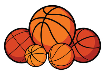 Obraz premium Sports balls minimal flat icon set. Cartoon style. 