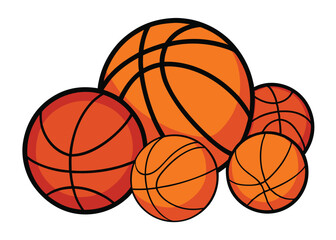 Obraz premium Sports balls minimal flat icon set. Cartoon style. 