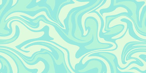 Blue mint marble acrylic seamless pattern, water texture, watercolor marble background. 1970s trippy seamless pattern.
