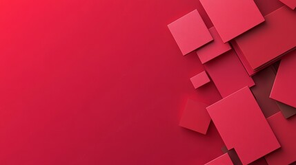 Abstract composition of red squares on a smooth red background, creating a modern graphic design.