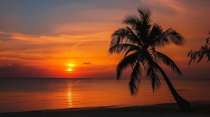 Beach holiday captured in captivating silhouette against the morning sky