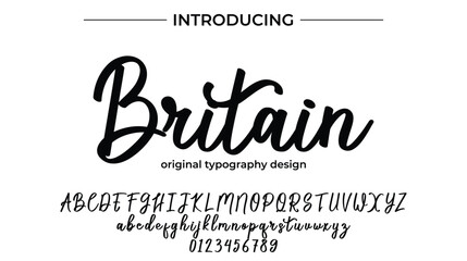 Britain Font Stylish brush painted an uppercase vector letters, alphabet, typeface