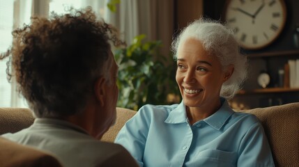 Obraz premium The Joyful Seniors in Conversation