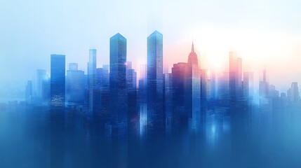 Abstract city building skyline metropolitan area. Real estate and property development. Innovative architecture and engineering concept generative ai