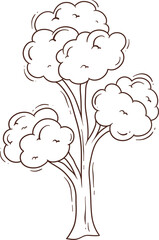 outline tree doodle cartoon