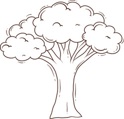 outline tree doodle cartoon