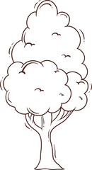 outline tree doodle cartoon
