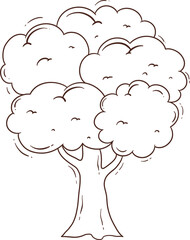 outline tree doodle cartoon