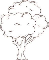 outline tree doodle cartoon